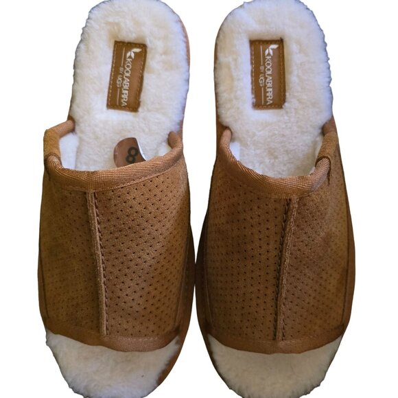 UGG Koolaburra Unisex Perforated Suede & Faux Fur Lined Slide Slippers Size 8 - Picture 5 of 6